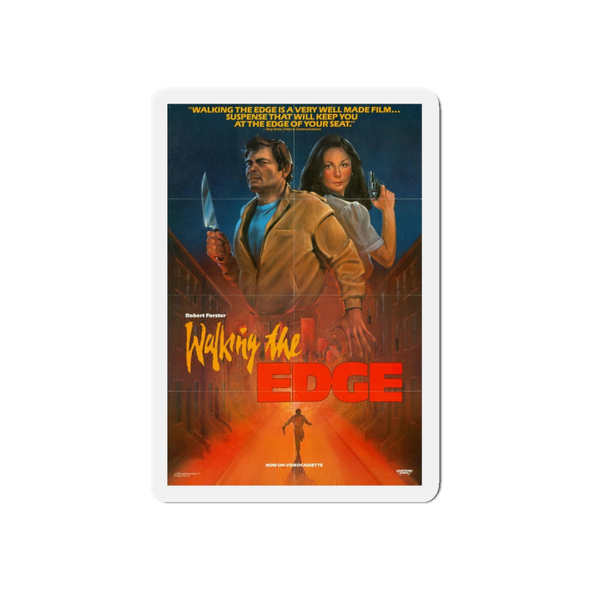 WALKING THE EDGE 1985 Movie Poster - Refrigerator Magnet-5" x 5"-The Sticker Space