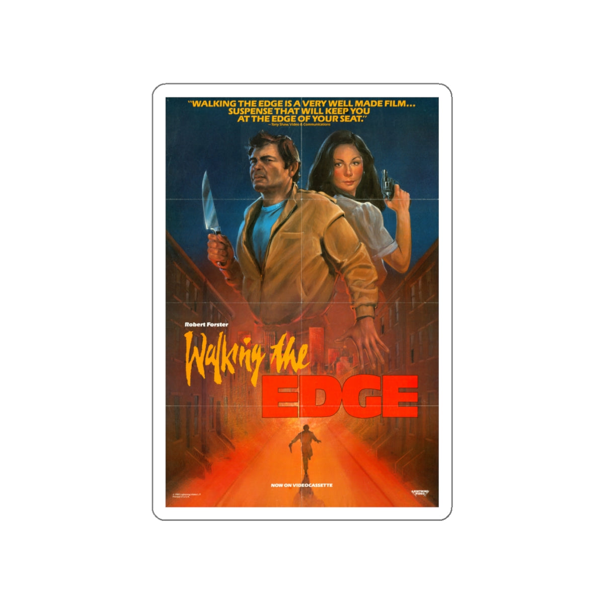 WALKING THE EDGE 1985 Movie Poster STICKER Vinyl Die-Cut Decal-White-The Sticker Space