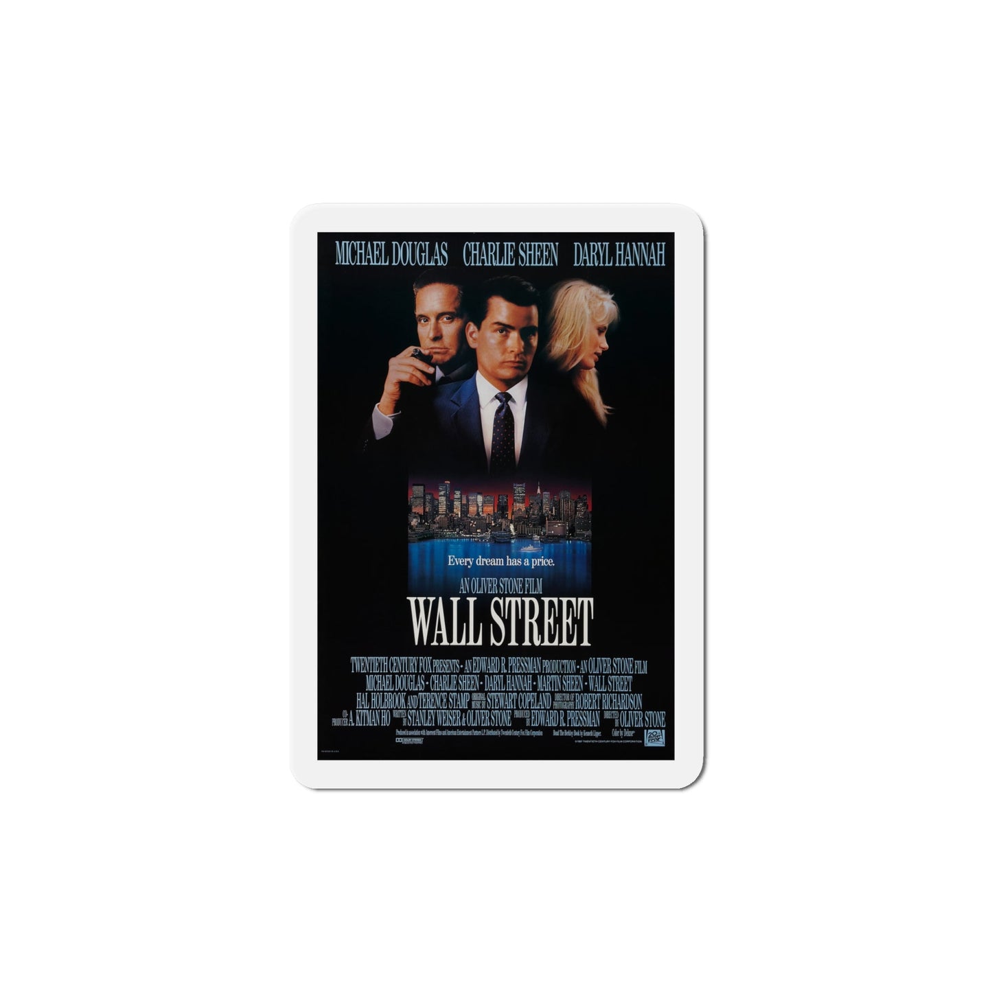 Wall Street 1987 Movie Poster Die-Cut Magnet-The Sticker Space