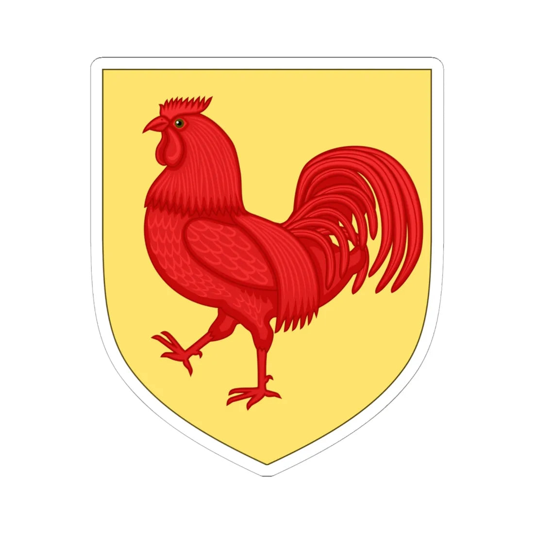 Wallonia coat of arms (Belgium) (Coat of Arms) STICKER Vinyl Kiss-Cut Decal 6 Inch White - The Sticker Space