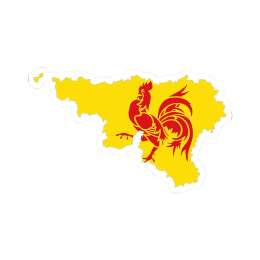 Wallonia-Flagmap (Belgium) STICKER Vinyl Kiss-Cut Decal 2 Inch White - The Sticker Space