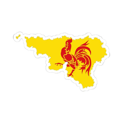 Wallonia-Flagmap (Belgium) STICKER Vinyl Kiss-Cut Decal 4 Inch White - The Sticker Space