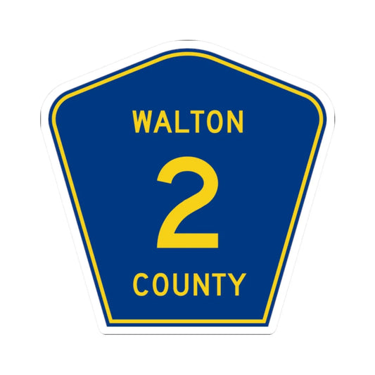 Walton County 2 (Florida) (Road Sign) STICKER Vinyl Kiss-Cut Decal 2 Inch White - The Sticker Space