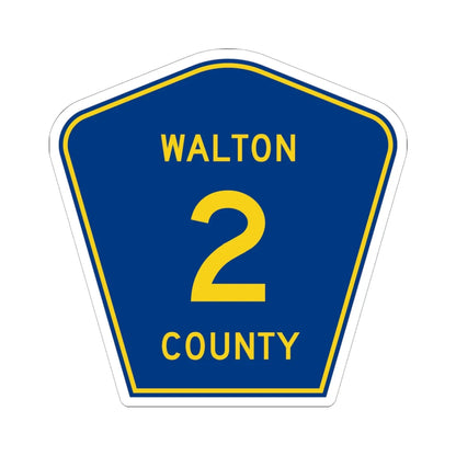 Walton County 2 (Florida) (Road Sign) STICKER Vinyl Kiss-Cut Decal 6 Inch White - The Sticker Space