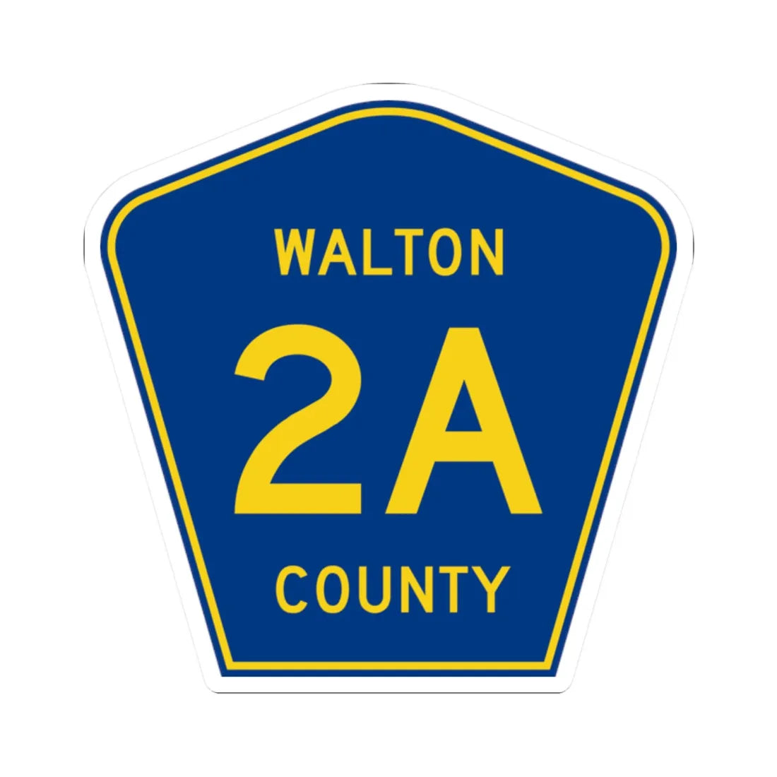 Walton County 2A (Florida) (Road Sign) STICKER Vinyl Kiss-Cut Decal 2 Inch White - The Sticker Space