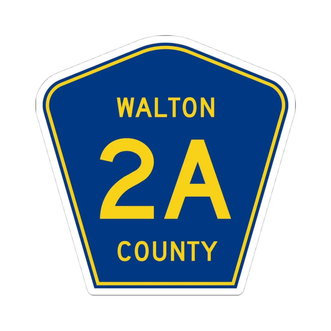 Walton County 2A (Florida) (Road Sign) STICKER Vinyl Kiss-Cut Decal 4 Inch White - The Sticker Space