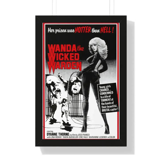 WANDA THE WICKED WARDEN (ILSA THE WICKED WARDEN) 1977 - Framed Movie Poster 16″ x 24″ Black - The Sticker Space