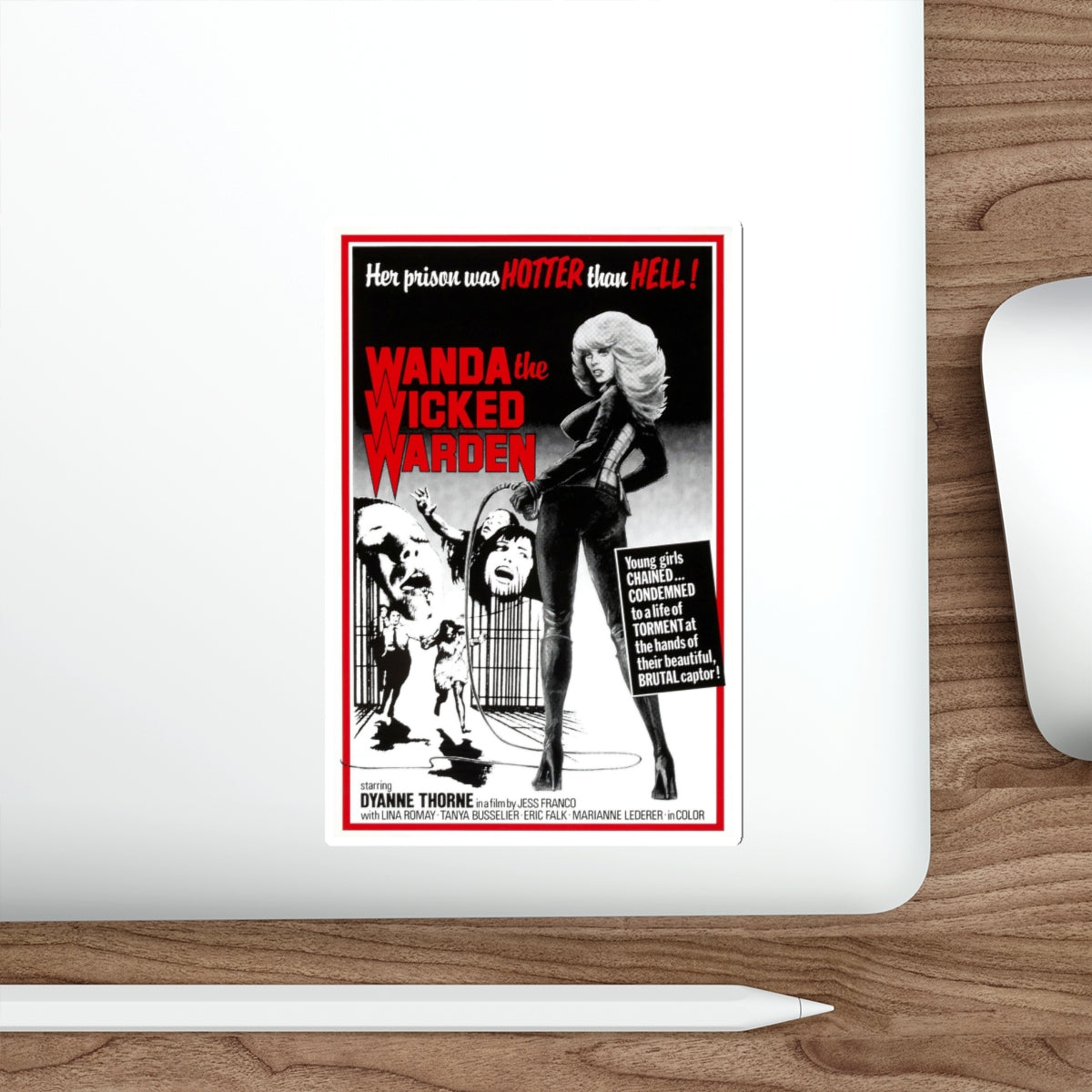 WANDA THE WICKED WARDEN (ILSA THE WICKED WARDEN) 1977 Movie Poster STICKER Vinyl Die-Cut Decal-The Sticker Space