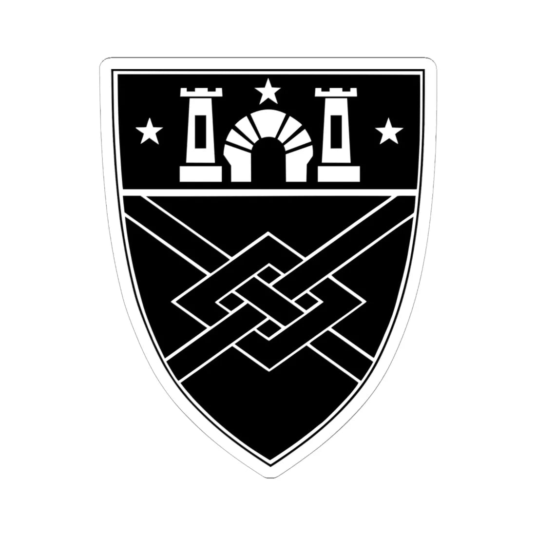 WandJShield bw (United States) (Coat of Arms) STICKER Vinyl Kiss-Cut Decal 6 Inch White - The Sticker Space