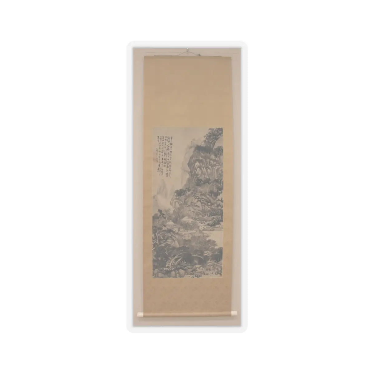 Wang Duo - Lofty Recluse in Autumn Mountains - dated 1651 v2 - STICKER Vinyl Kiss-Cut Decal