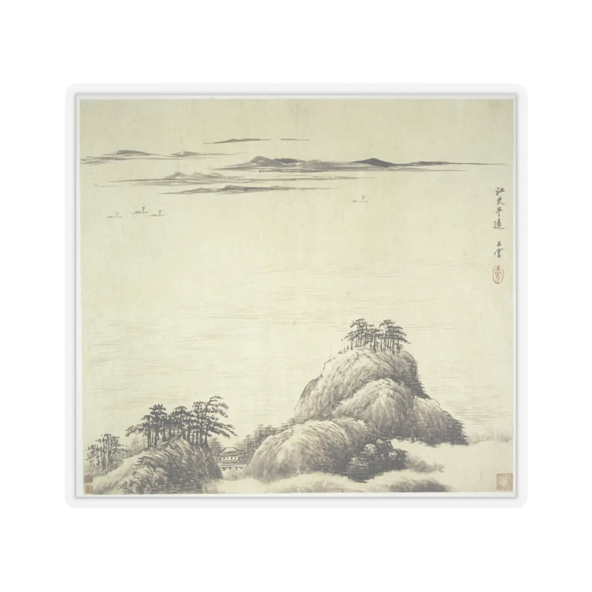 Wang Hui - Landscapes after old masters - dated 1692 v3 - STICKER Vinyl Kiss-Cut Decal