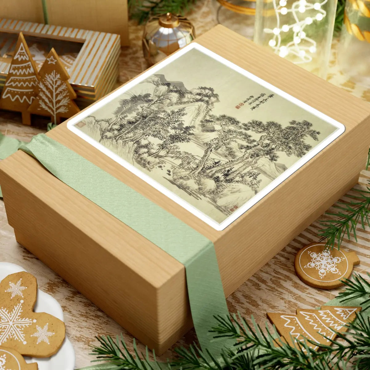 Wang Hui - Landscapes after old masters - dated 1692 v7 - STICKER Vinyl Kiss-Cut Decal