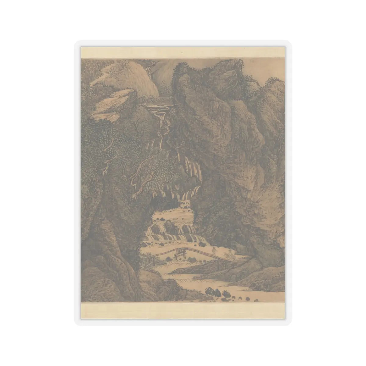 Wang Hui - The Colors of Mount Taihang - dated 1669 v10 - STICKER Vinyl Kiss-Cut Decal