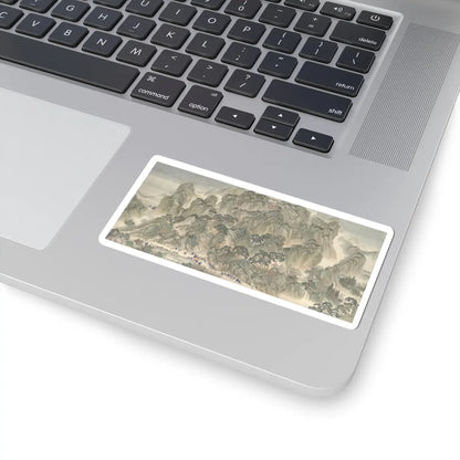 Wang Hui - The Kangxi Emperor's Southern Inspection Tour, Scroll Three- Ji'nan to Mount Tai - datable to 1698 v1 - STICKER Vinyl Kiss-Cut Decal