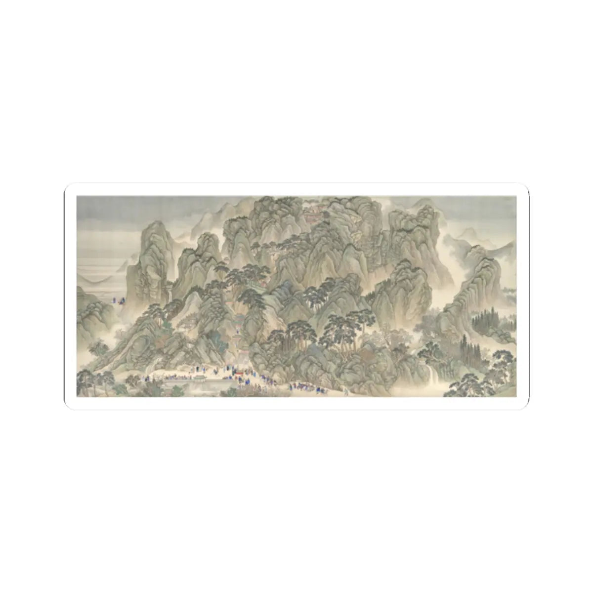 Wang Hui - The Kangxi Emperor's Southern Inspection Tour, Scroll Three- Ji'nan to Mount Tai - datable to 1698 v1 - STICKER Vinyl Kiss-Cut Decal
