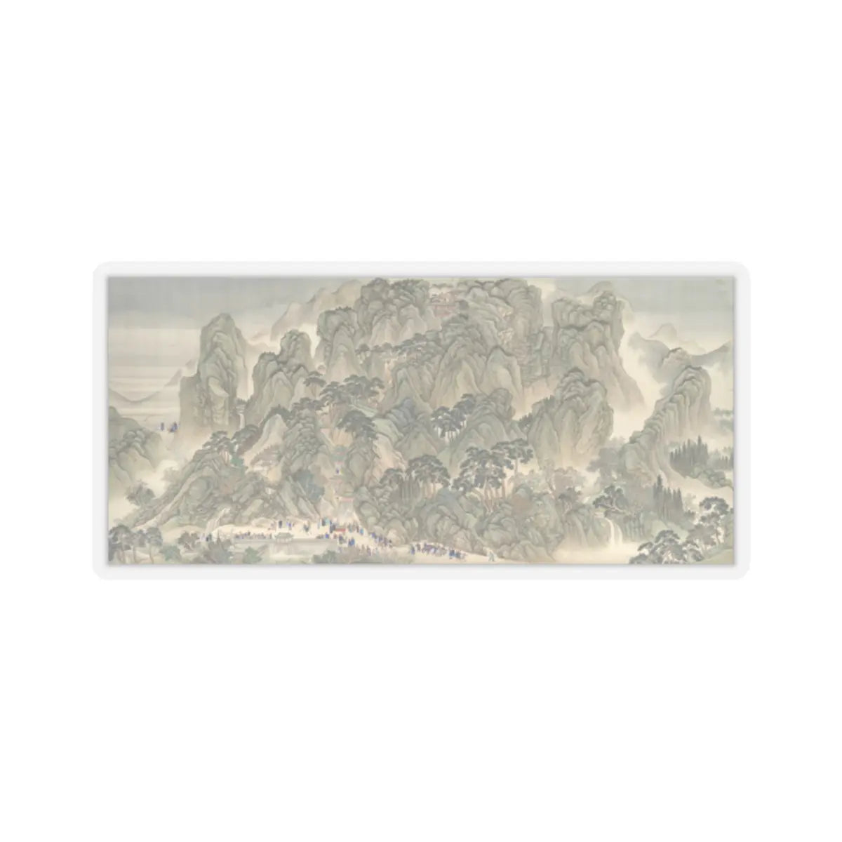 Wang Hui - The Kangxi Emperor's Southern Inspection Tour, Scroll Three- Ji'nan to Mount Tai - datable to 1698 v1 - STICKER Vinyl Kiss-Cut Decal