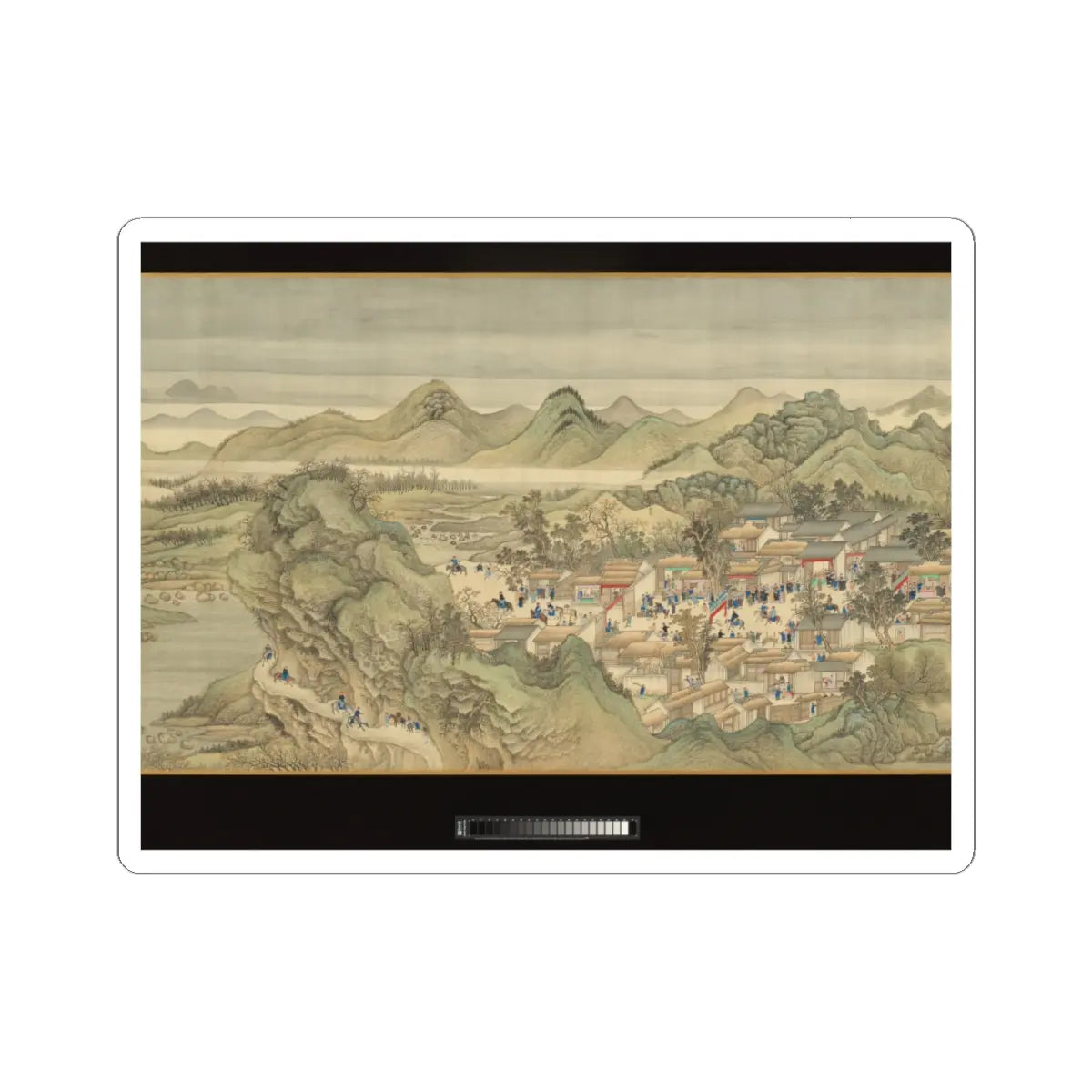 Wang Hui - The Kangxi Emperor's Southern Inspection Tour, Scroll Three- Ji'nan to Mount Tai - datable to 1698 v12 - STICKER Vinyl Kiss-Cut Decal