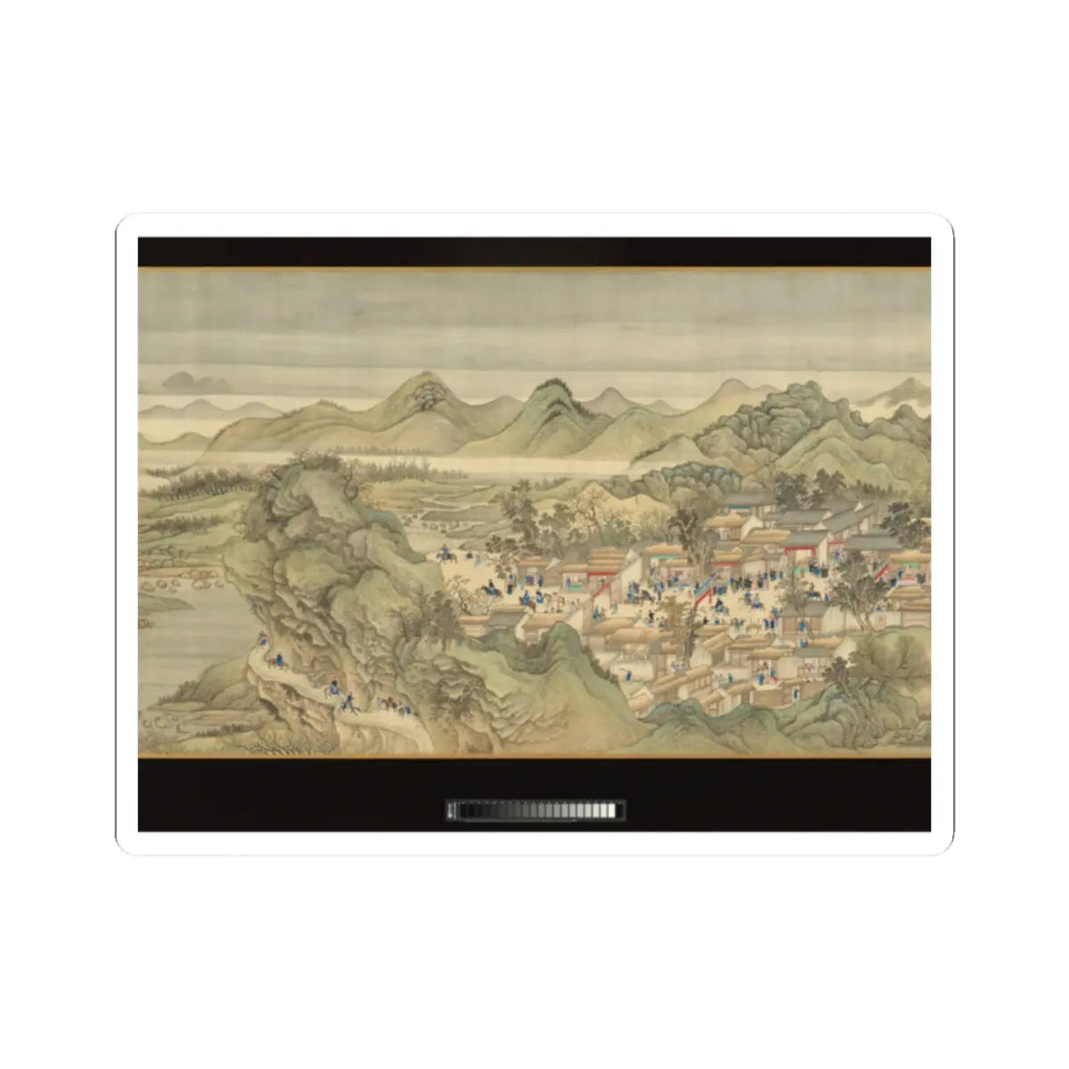 Wang Hui - The Kangxi Emperor's Southern Inspection Tour, Scroll Three- Ji'nan to Mount Tai - datable to 1698 v12 - STICKER Vinyl Kiss-Cut Decal