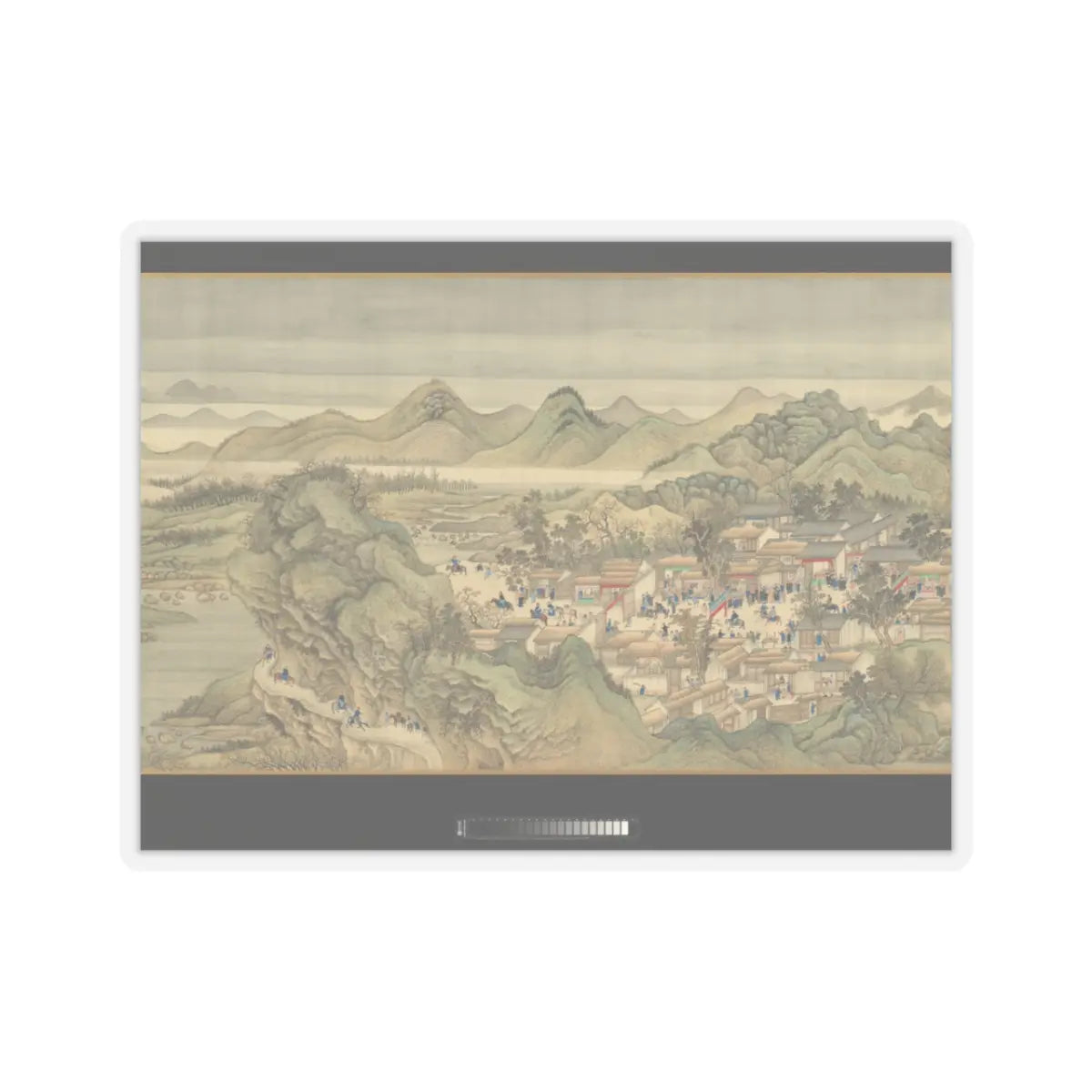 Wang Hui - The Kangxi Emperor's Southern Inspection Tour, Scroll Three- Ji'nan to Mount Tai - datable to 1698 v12 - STICKER Vinyl Kiss-Cut Decal