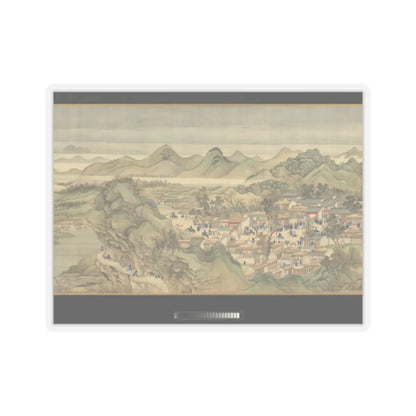 Wang Hui - The Kangxi Emperor's Southern Inspection Tour, Scroll Three- Ji'nan to Mount Tai - datable to 1698 v12 - STICKER Vinyl Kiss-Cut Decal