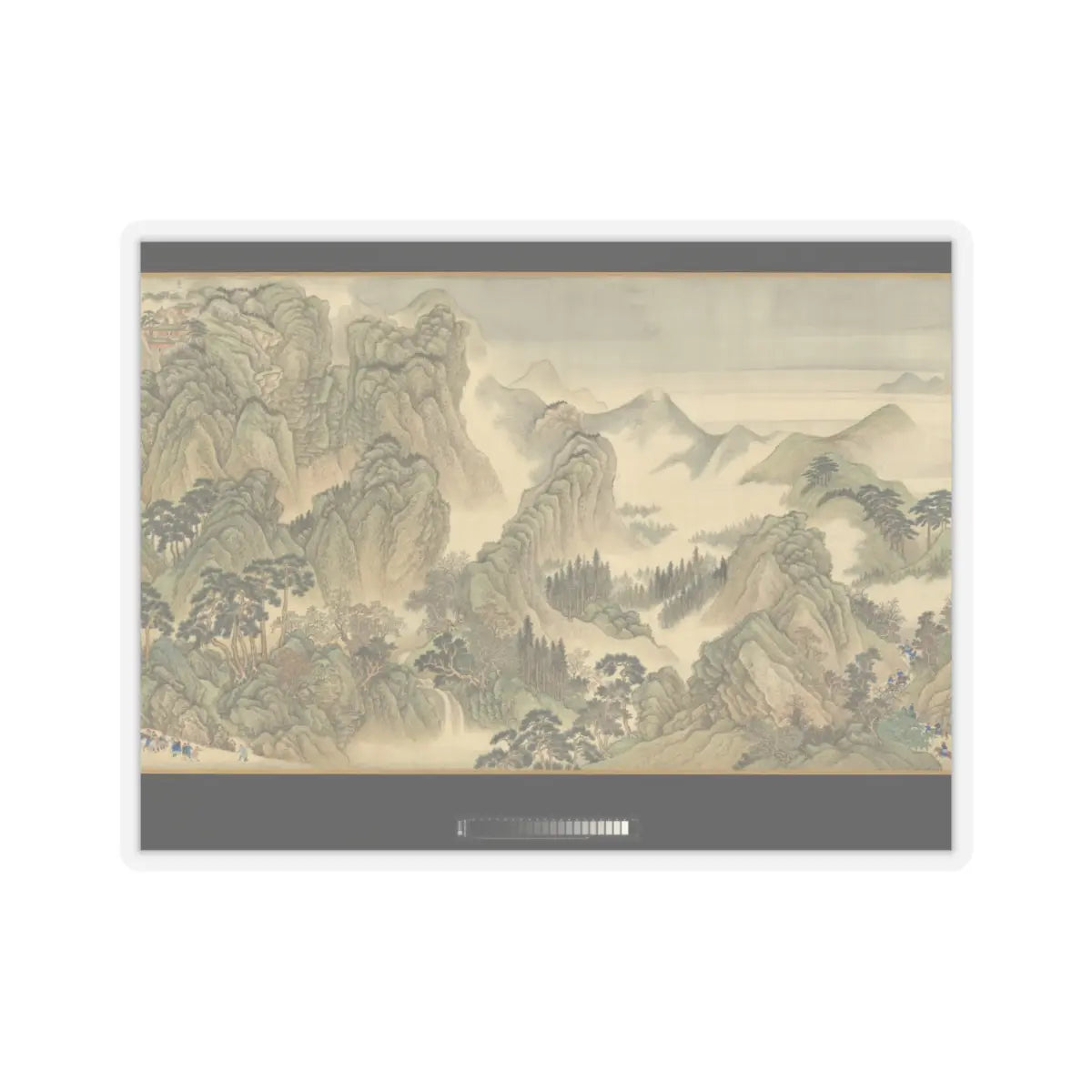 Wang Hui - The Kangxi Emperor's Southern Inspection Tour, Scroll Three- Ji'nan to Mount Tai - datable to 1698 v14 - STICKER Vinyl Kiss-Cut Decal