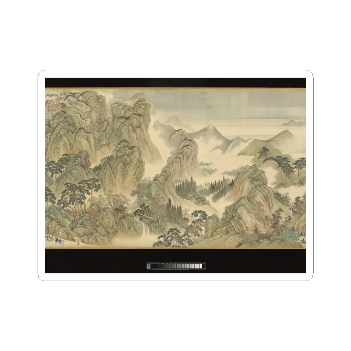 Wang Hui - The Kangxi Emperor's Southern Inspection Tour, Scroll Three- Ji'nan to Mount Tai - datable to 1698 v14 - STICKER Vinyl Kiss-Cut Decal