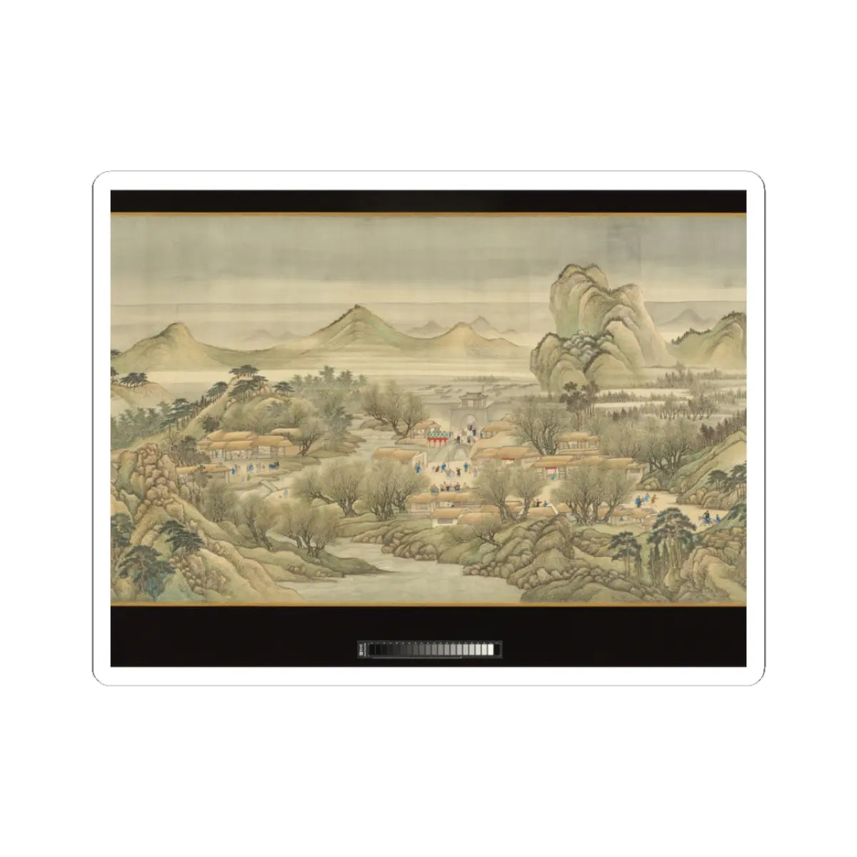 Wang Hui - The Kangxi Emperor's Southern Inspection Tour, Scroll Three- Ji'nan to Mount Tai - datable to 1698 v17 - STICKER Vinyl Kiss-Cut Decal