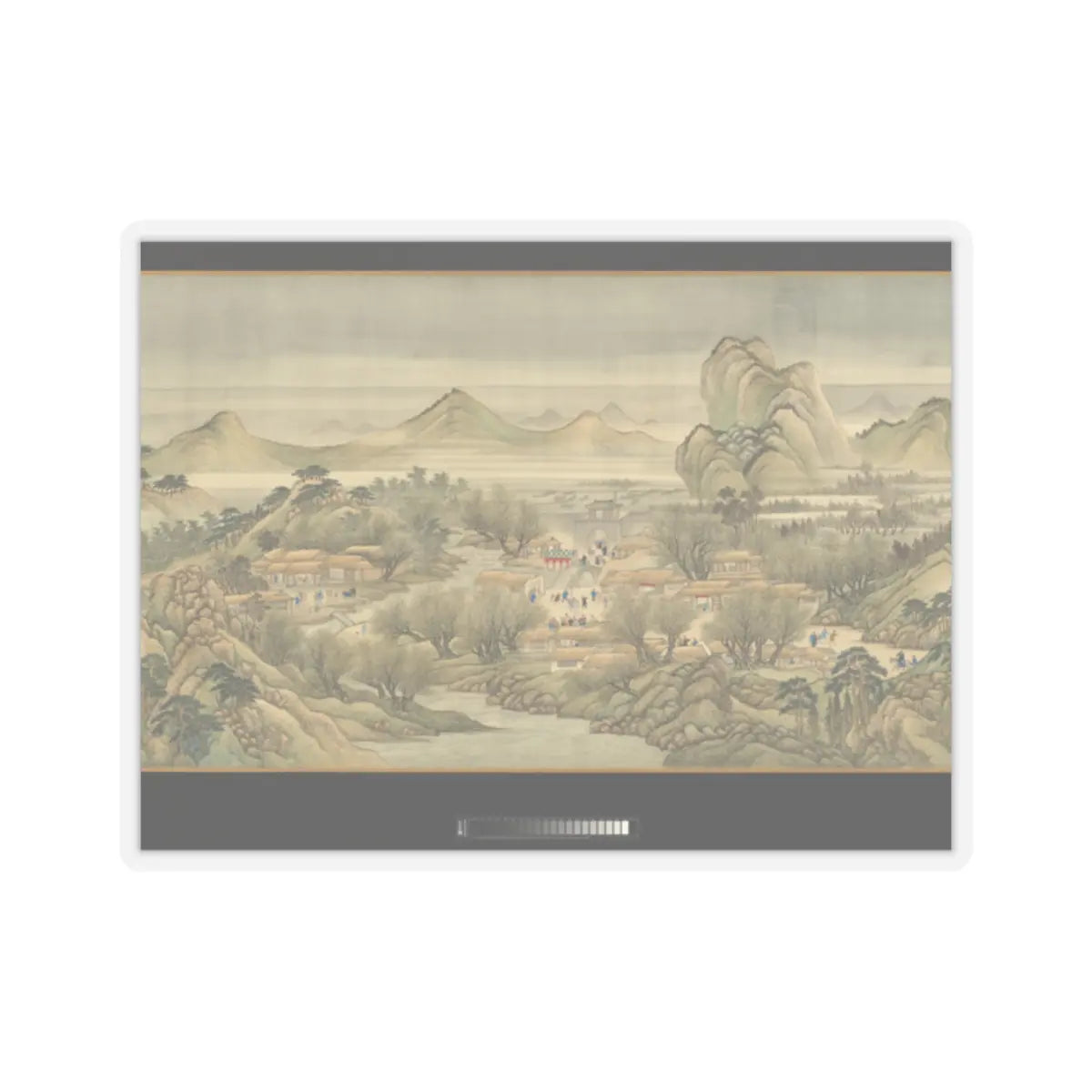 Wang Hui - The Kangxi Emperor's Southern Inspection Tour, Scroll Three- Ji'nan to Mount Tai - datable to 1698 v17 - STICKER Vinyl Kiss-Cut Decal