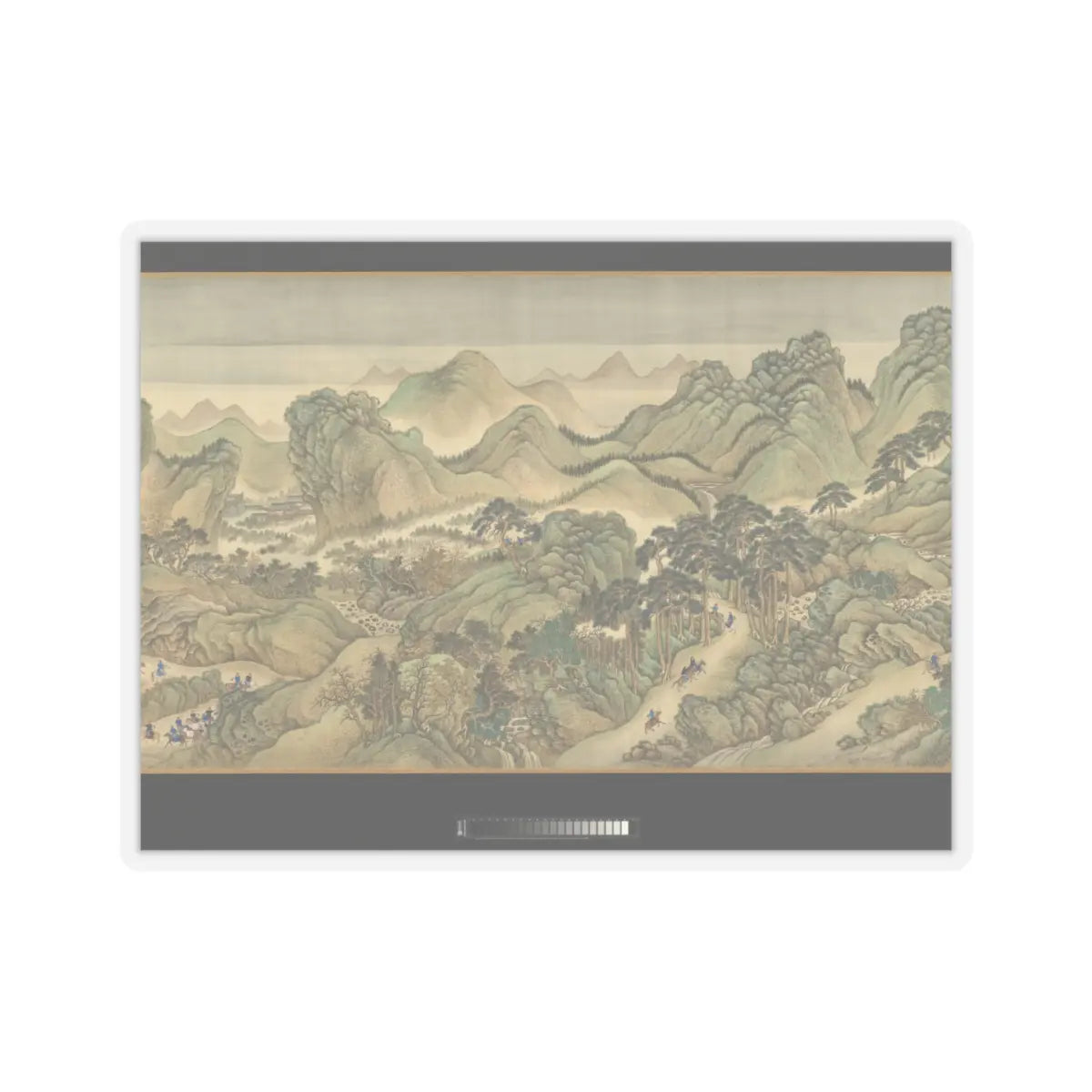 Wang Hui - The Kangxi Emperor's Southern Inspection Tour, Scroll Three- Ji'nan to Mount Tai - datable to 1698 v6 - STICKER Vinyl Kiss-Cut Decal