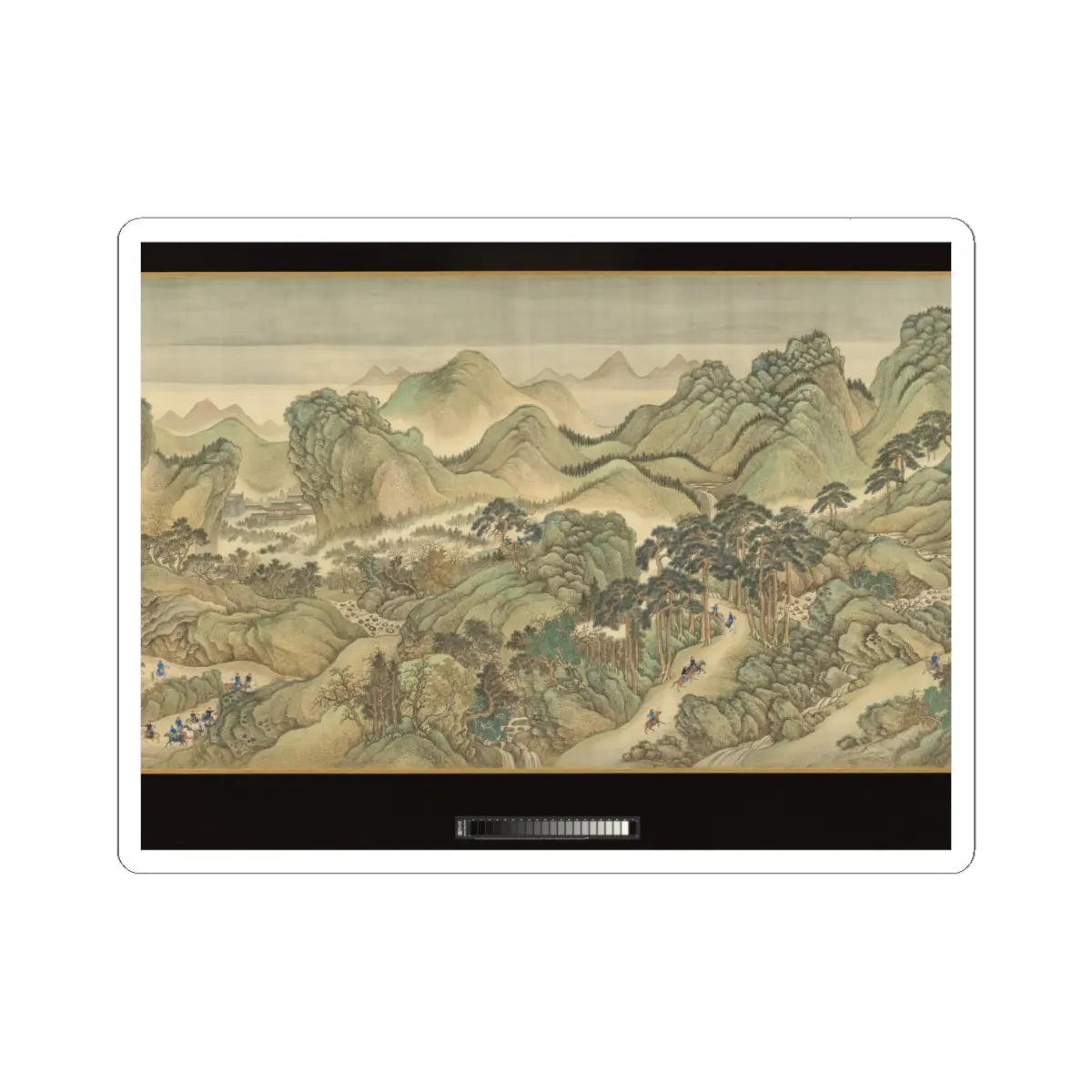 Wang Hui - The Kangxi Emperor's Southern Inspection Tour, Scroll Three- Ji'nan to Mount Tai - datable to 1698 v6 - STICKER Vinyl Kiss-Cut Decal