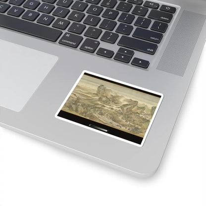 Wang Hui - The Kangxi Emperor's Southern Inspection Tour, Scroll Three- Ji'nan to Mount Tai - datable to 1698 v7 - STICKER Vinyl Kiss-Cut Decal