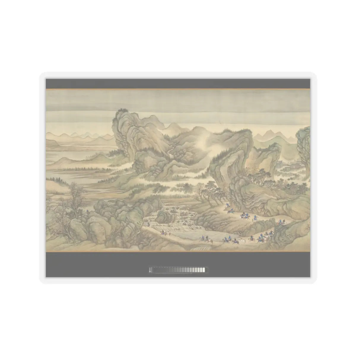 Wang Hui - The Kangxi Emperor's Southern Inspection Tour, Scroll Three- Ji'nan to Mount Tai - datable to 1698 v7 - STICKER Vinyl Kiss-Cut Decal