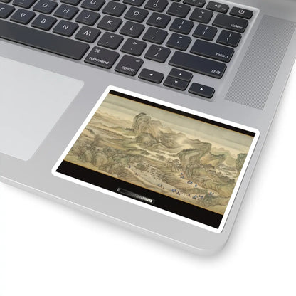 Wang Hui - The Kangxi Emperor's Southern Inspection Tour, Scroll Three- Ji'nan to Mount Tai - datable to 1698 v7 - STICKER Vinyl Kiss-Cut Decal