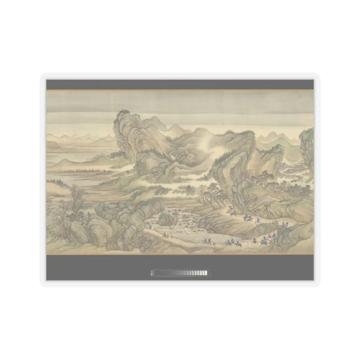Wang Hui - The Kangxi Emperor's Southern Inspection Tour, Scroll Three- Ji'nan to Mount Tai - datable to 1698 v7 - STICKER Vinyl Kiss-Cut Decal