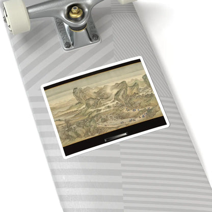 Wang Hui - The Kangxi Emperor's Southern Inspection Tour, Scroll Three- Ji'nan to Mount Tai - datable to 1698 v7 - STICKER Vinyl Kiss-Cut Decal