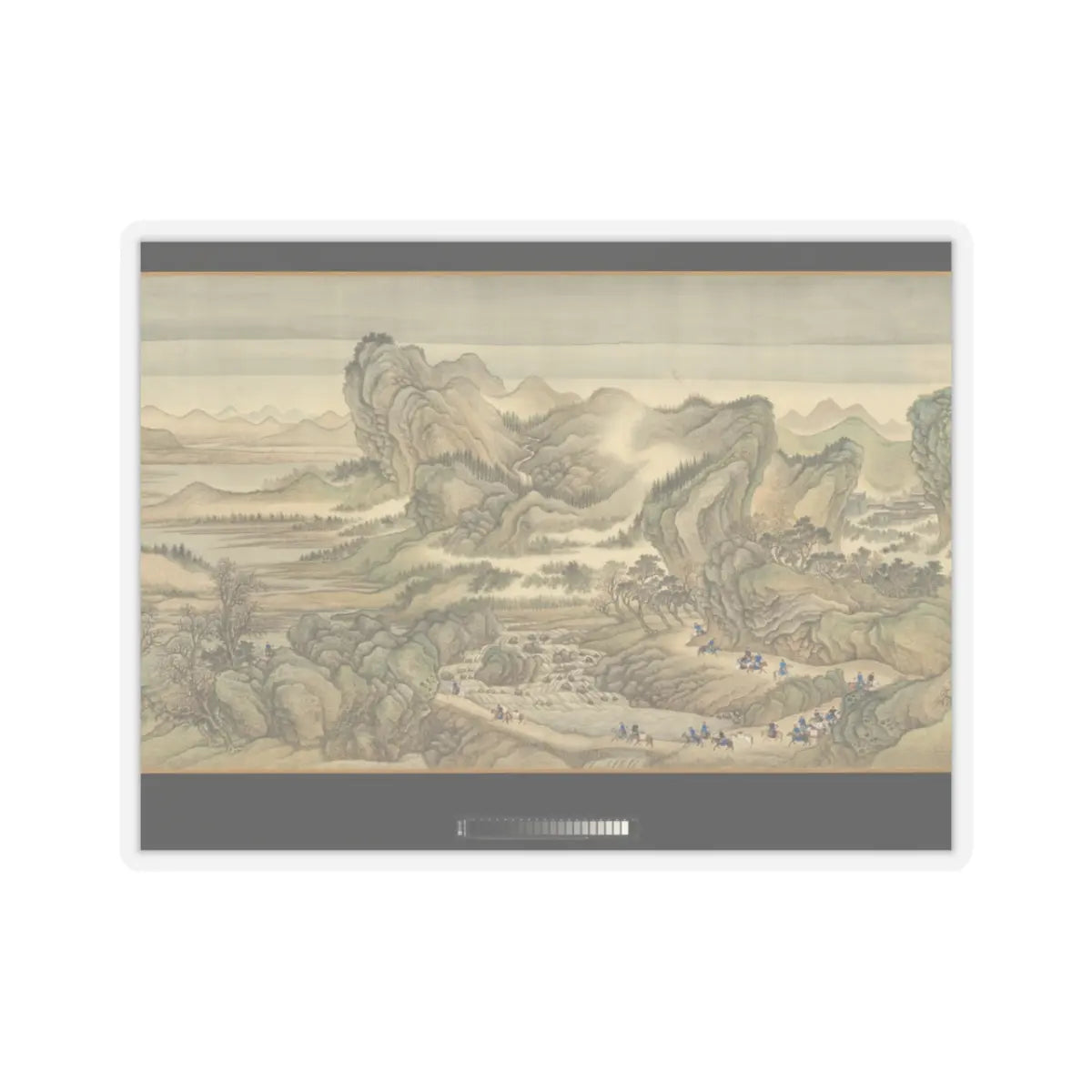 Wang Hui - The Kangxi Emperor's Southern Inspection Tour, Scroll Three- Ji'nan to Mount Tai - datable to 1698 v7 - STICKER Vinyl Kiss-Cut Decal