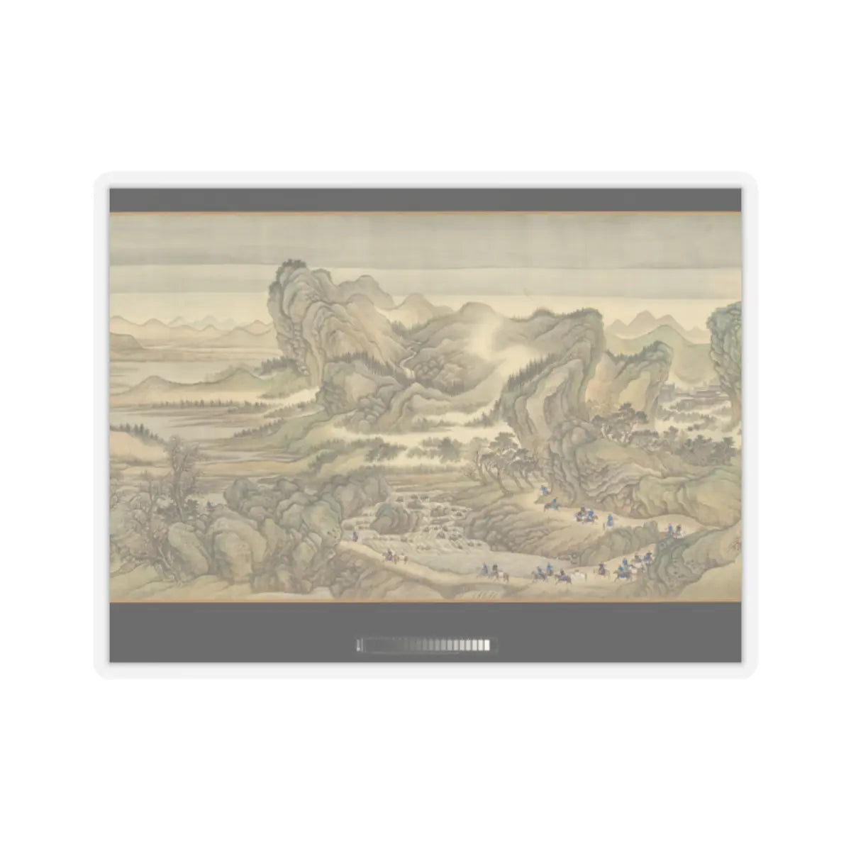 Wang Hui - The Kangxi Emperor's Southern Inspection Tour, Scroll Three- Ji'nan to Mount Tai - datable to 1698 v7 - STICKER Vinyl Kiss-Cut Decal