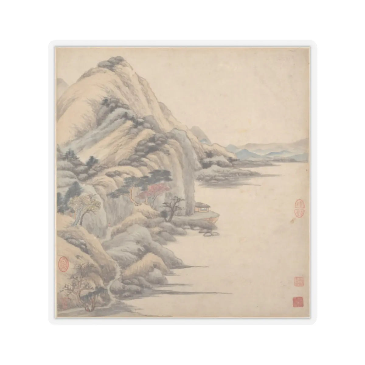 Wang Jian - Landscapes in the styles of ancient masters - 17th century v1 - STICKER Vinyl Kiss-Cut Decal