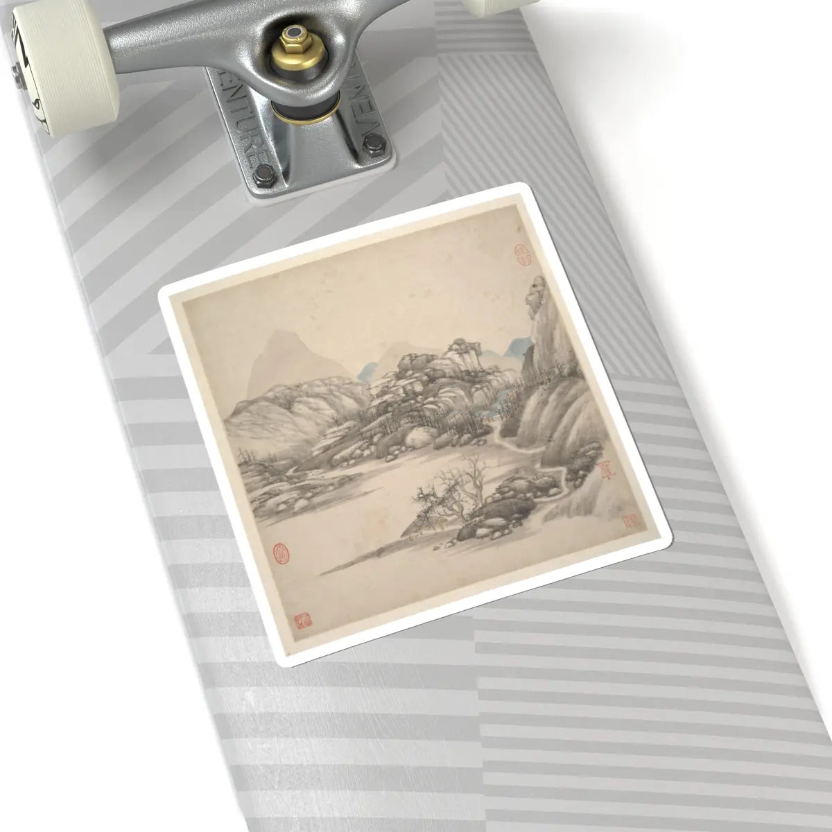 Wang Jian - Landscapes in the styles of ancient masters - 17th century v12 - STICKER Vinyl Kiss-Cut Decal