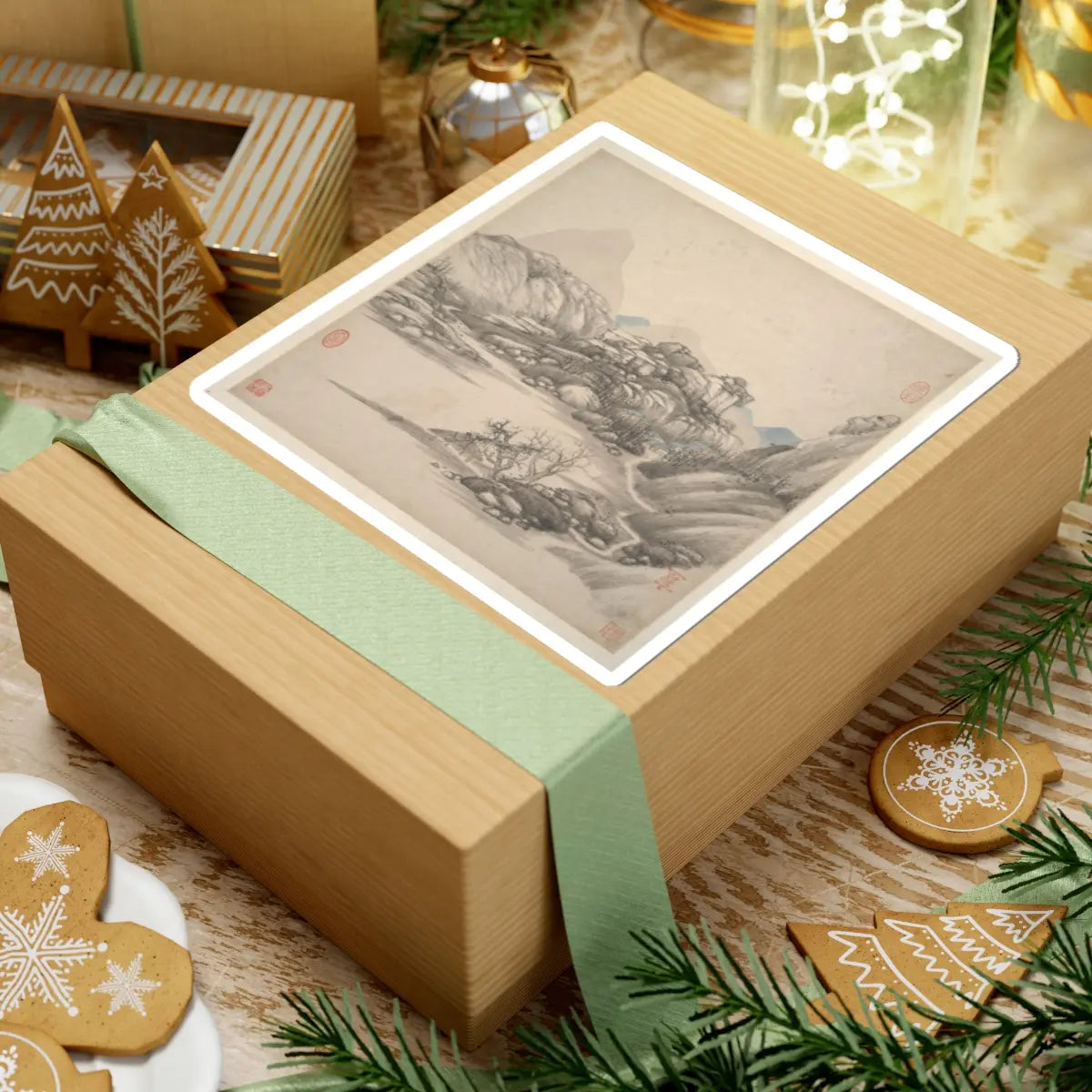Wang Jian - Landscapes in the styles of ancient masters - 17th century v12 - STICKER Vinyl Kiss-Cut Decal