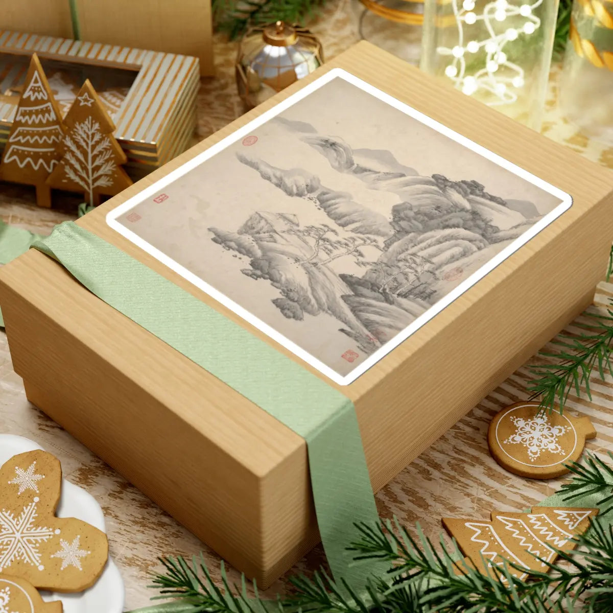 Wang Jian - Landscapes in the styles of ancient masters - 17th century v8 - STICKER Vinyl Kiss-Cut Decal