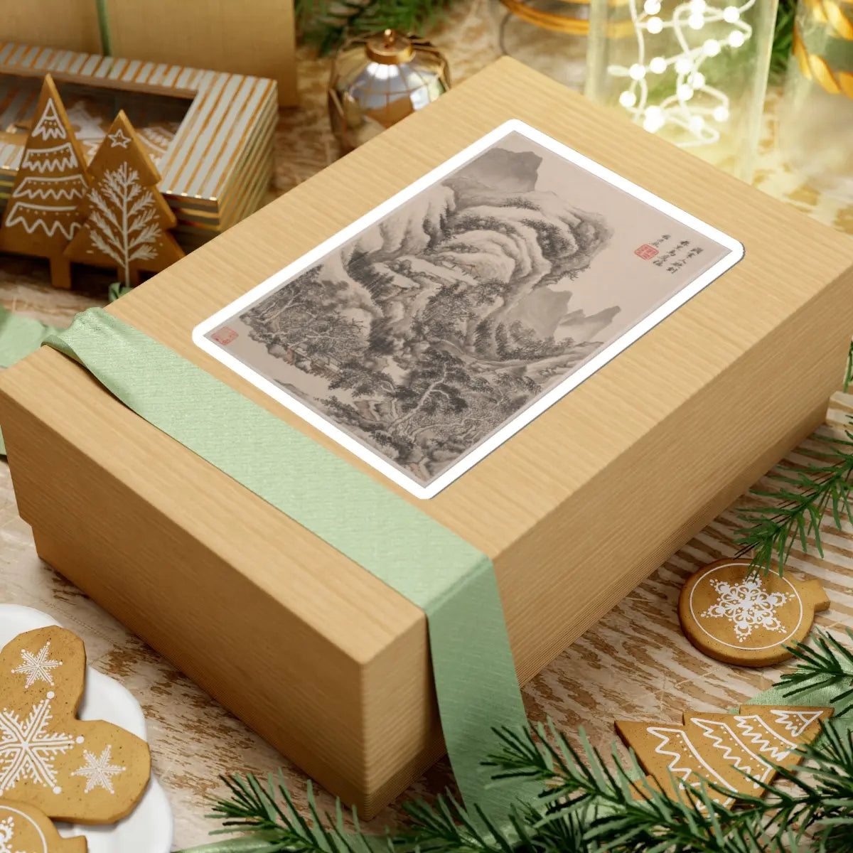 Wang Jian - Landscapes in the styles of old masters - dated 1668 v10 - STICKER Vinyl Kiss-Cut Decal