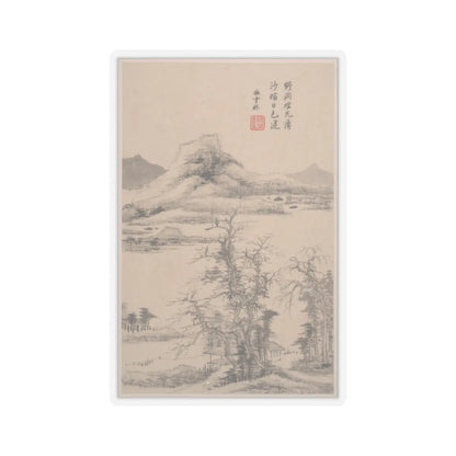 Wang Jian - Landscapes in the styles of old masters - dated 1668 v12 - STICKER Vinyl Kiss-Cut Decal