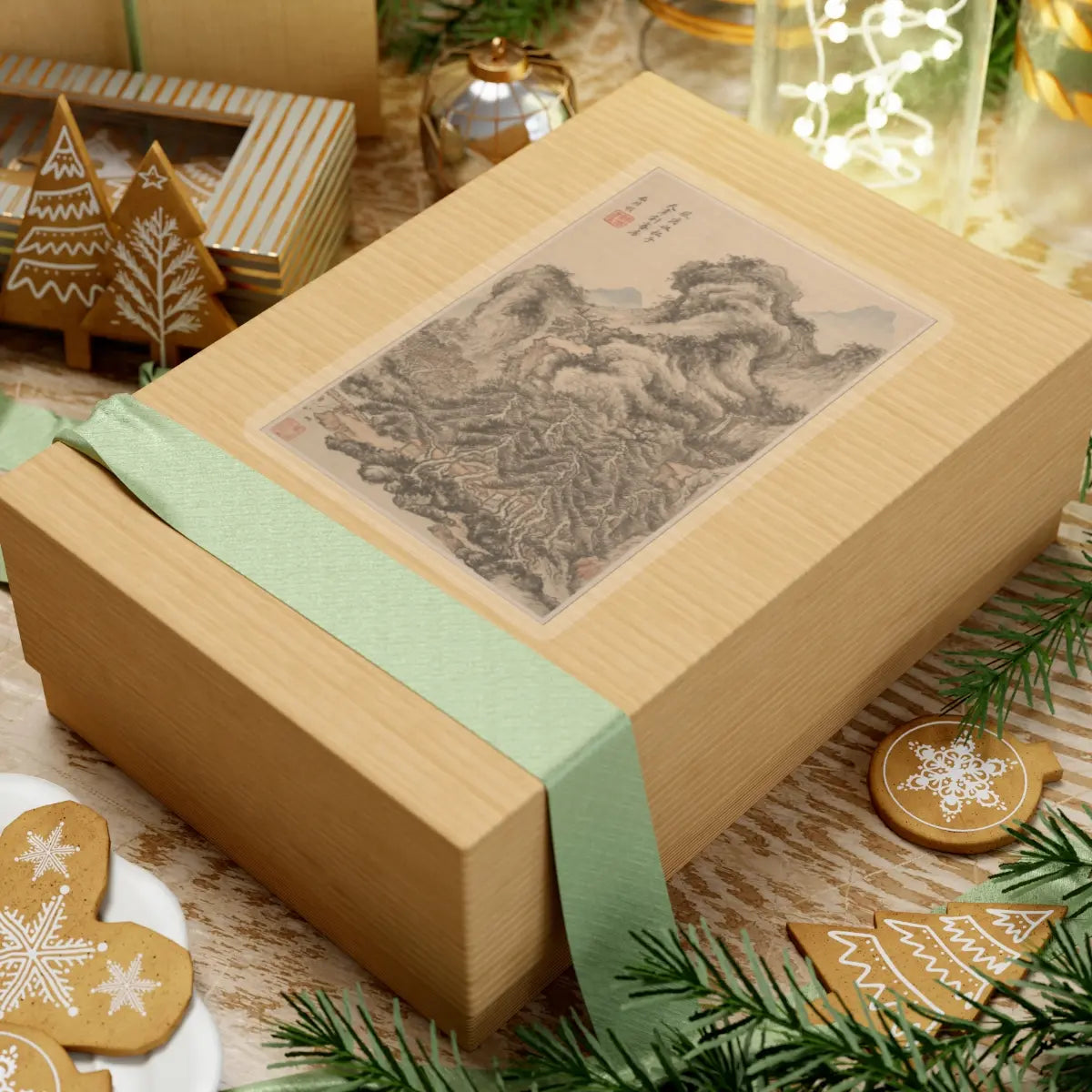 Wang Jian - Landscapes in the styles of old masters - dated 1668 v13 - STICKER Vinyl Kiss-Cut Decal