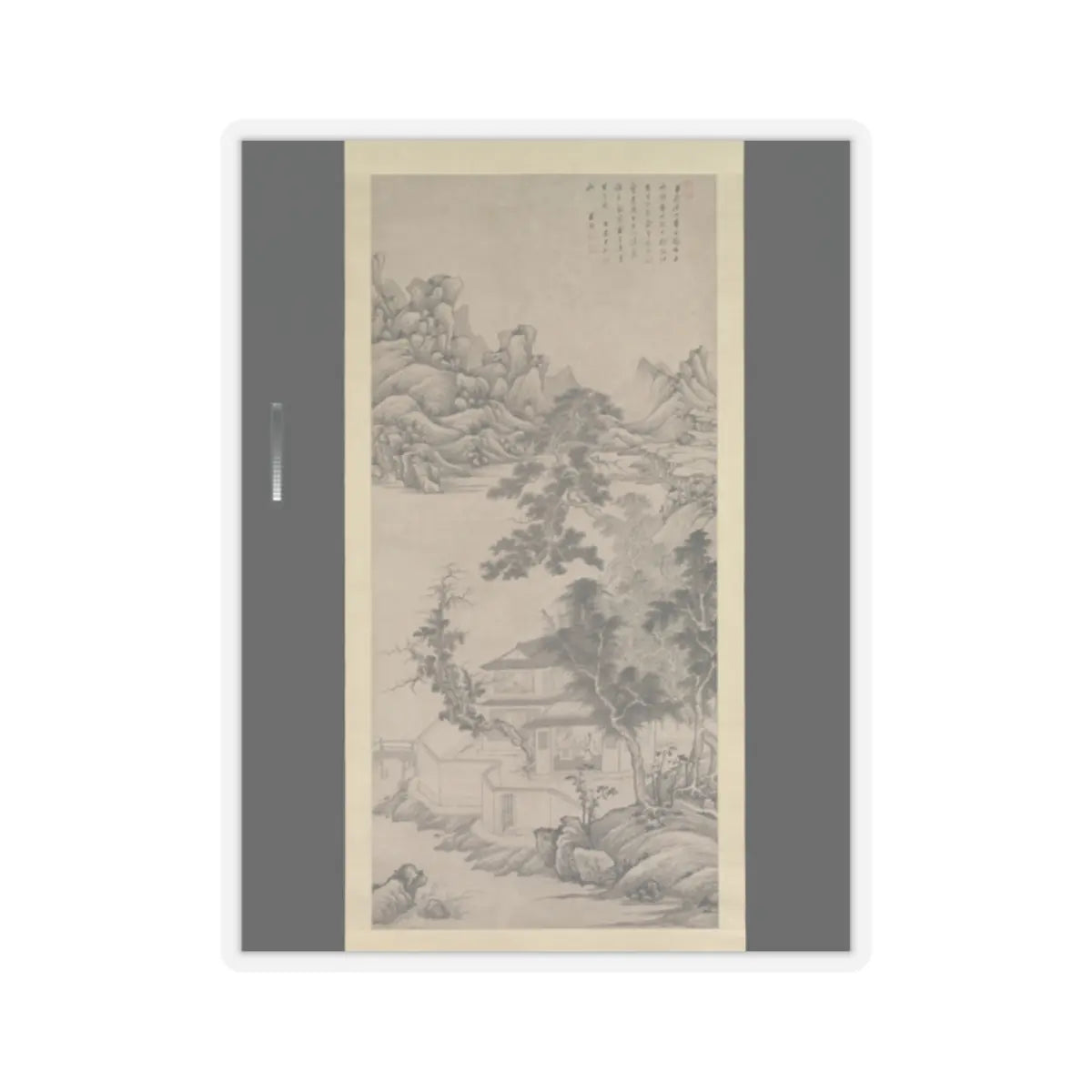 Wang Jian - Lofty Scholar among Streams and Mountains, in the manner of Juran - late 17th century v1 - STICKER Vinyl Kiss-Cut Decal