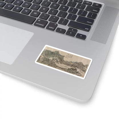 Wang Yuanqi - Fishing in River Country at Blossom Time - dated 1709 v1 - STICKER Vinyl Kiss-Cut Decal