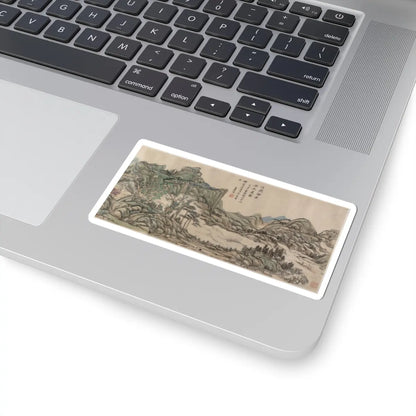 Wang Yuanqi - Fishing in River Country at Blossom Time - dated 1709 v1 - STICKER Vinyl Kiss-Cut Decal