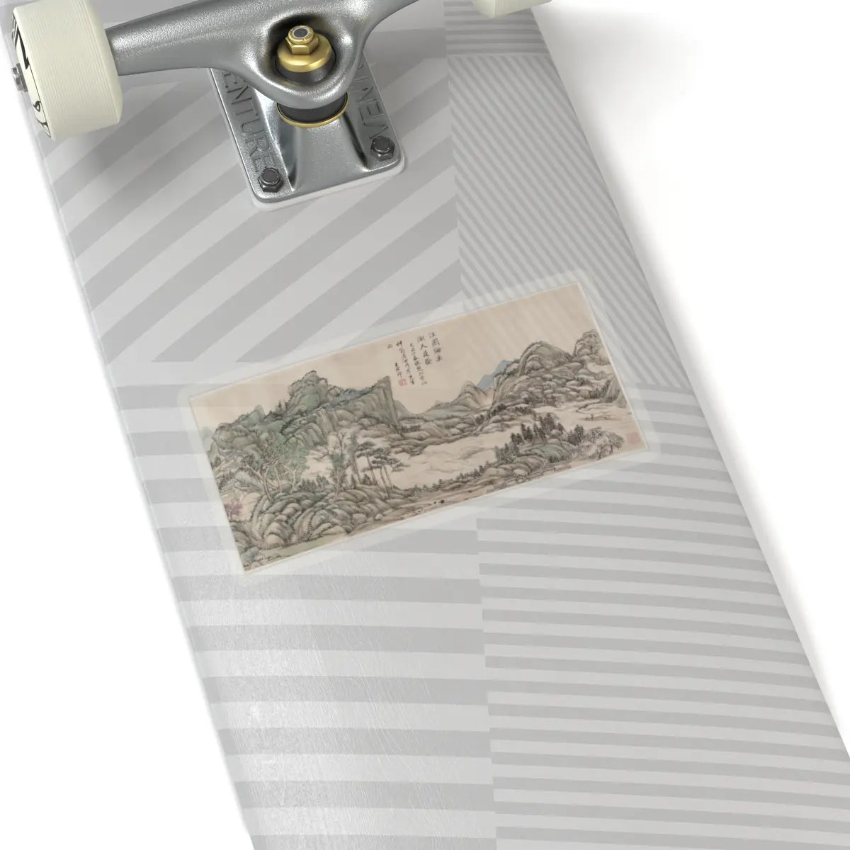Wang Yuanqi - Fishing in River Country at Blossom Time - dated 1709 v1 - STICKER Vinyl Kiss-Cut Decal