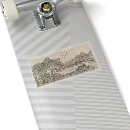 Wang Yuanqi - Fishing in River Country at Blossom Time - dated 1709 v1 - STICKER Vinyl Kiss-Cut Decal