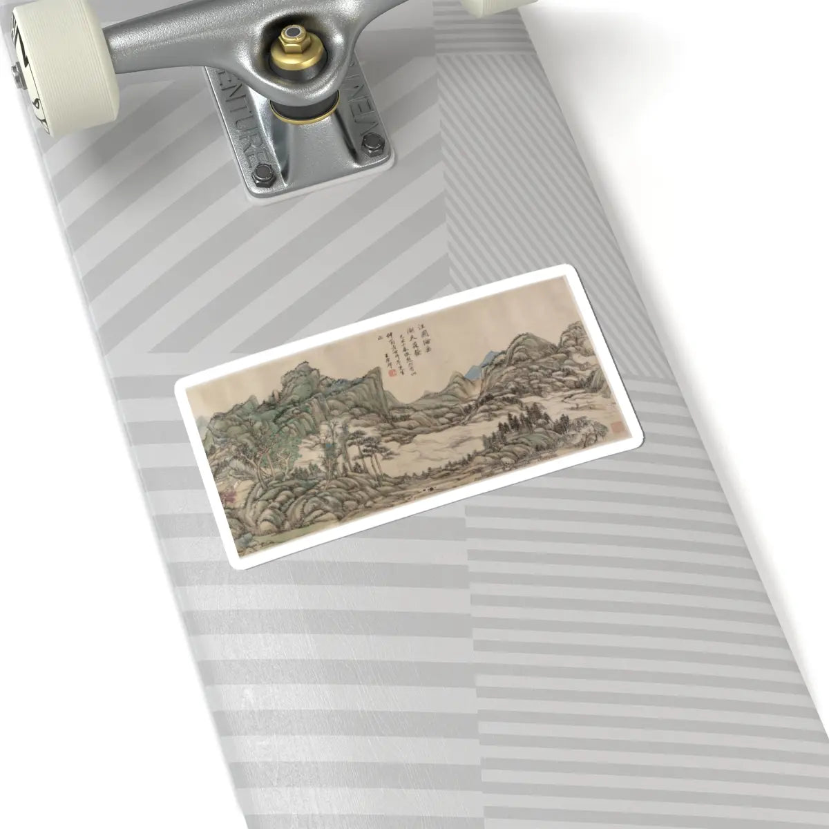 Wang Yuanqi - Fishing in River Country at Blossom Time - dated 1709 v1 - STICKER Vinyl Kiss-Cut Decal
